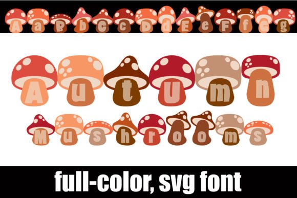 Autumn Mushrooms: A Cross-Stitch Font with Harvest Charm