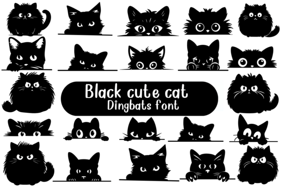 Black Cute Cat: The Purr-fect Font for Playful Designs